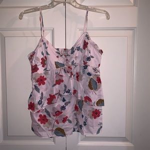 American Eagle Floral Ruffle Cami